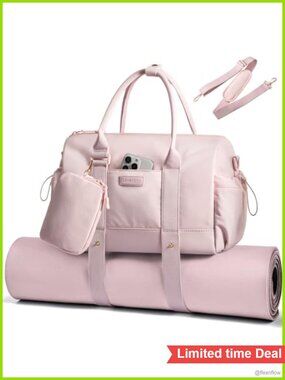 Small Gym Bag with Yoga Mat Holder Wet Pocket Lightweight Duffel